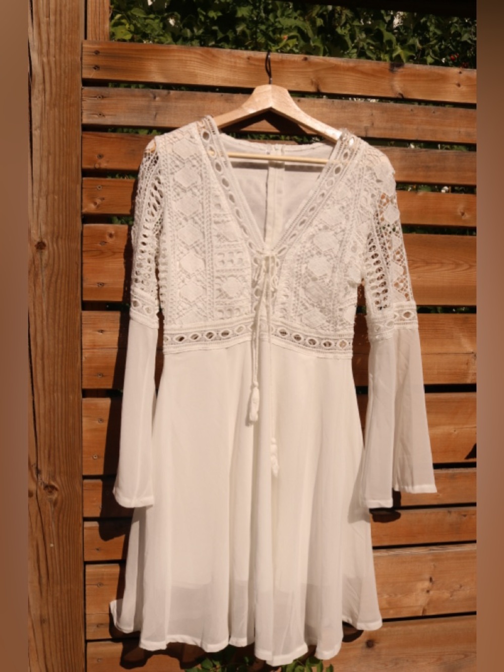 LAST CHANCE Elegant White Lace Boho Dress